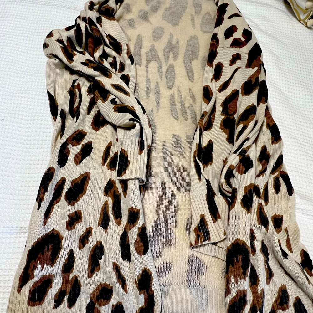Leopard long cardigan worn once